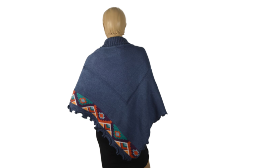 Alpaka Poncho Chaxa blau