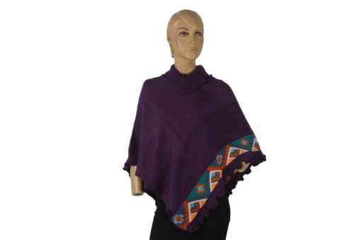 Alpaka Poncho Chaxa violett