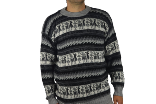 Alpaka Pullover Dunkelgrau Modell 1