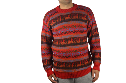 Alpaka Pullover Rot Modell 2