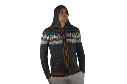 Alpaka Strickjacke Atahualpaza dunkelgrau