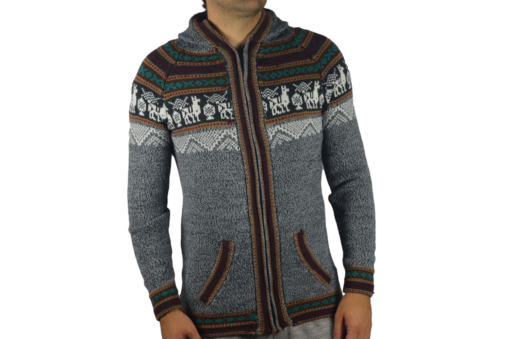 Alpaka Strickjacke Atahualpaza grau