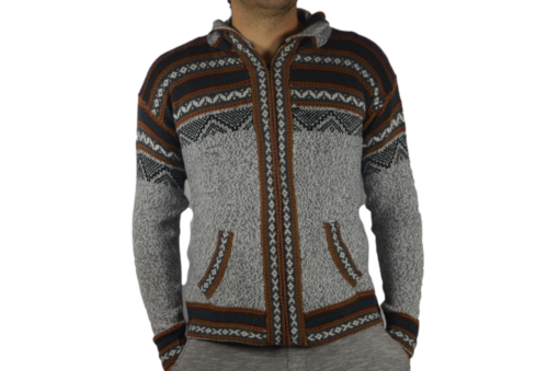 Alpaka Strickjacke Atahualpaza hellgrau