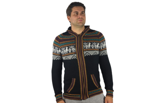 Alpaka Strickjacke Atahualpaza schwarz