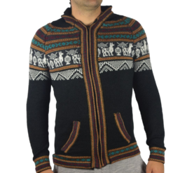 Alpaka Strickjacke Atahualpaza schwarz