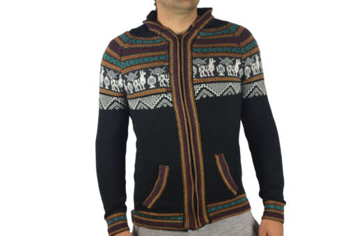 Alpaka Strickjacke Atahualpaza schwarz