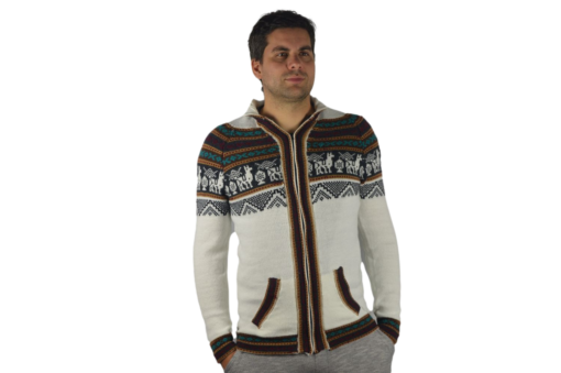 Alpaka Strickjacke Atahualpaza weiß