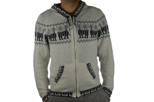 Alpaka Strickjacke weiß