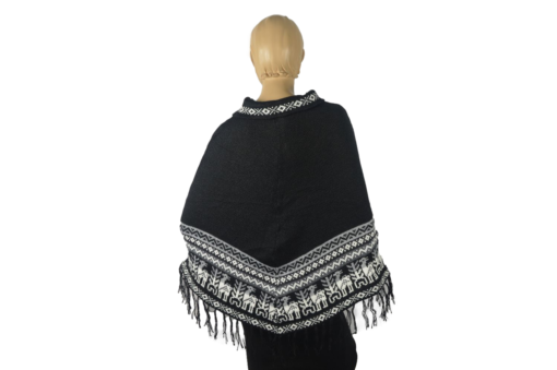 Traditioneller Poncho Schwarz