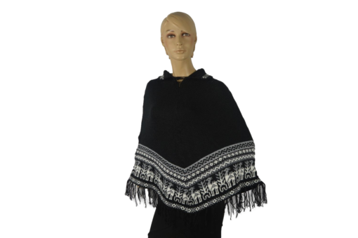 Traditioneller Poncho Schwarz