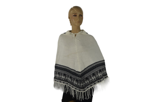 Traditioneller Poncho Weiß