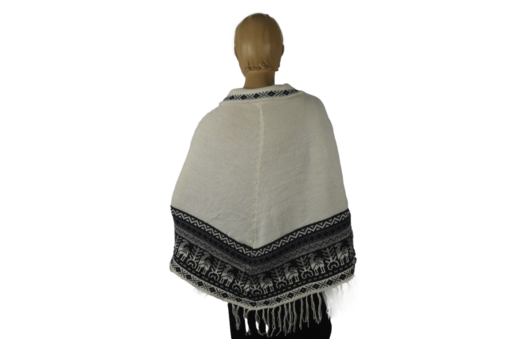 Traditioneller Poncho Weiß