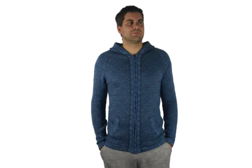 Strickjacke Andenkreuz blau Variante 1