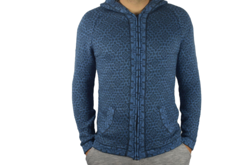 Strickjacke Andenkreuz blau Variante 1