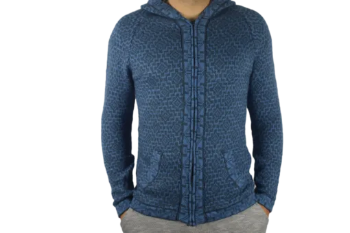 Strickjacke Andenkreuz blau Variante 1