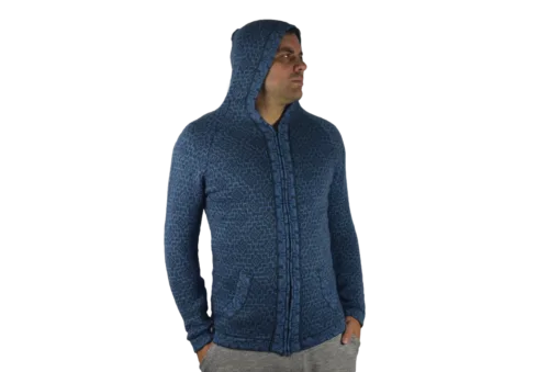 Strickjacke Andenkreuz blau Variante 1
