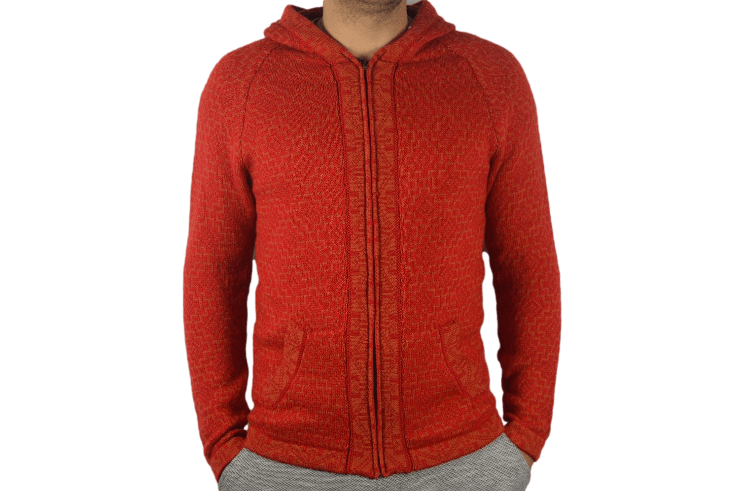 Strickjacke Andenkreuz rot Variante 2 Strickjacke Andenkreuz rot Variante 2
