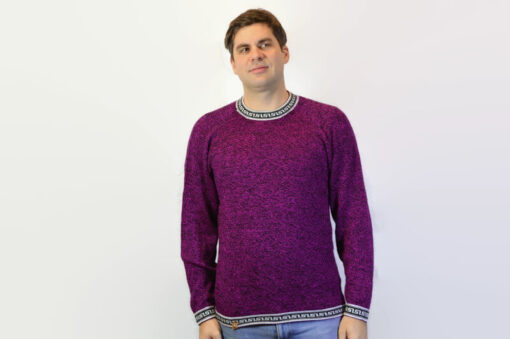 Alpaka Pullover Inkamuster violett