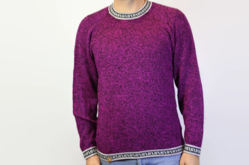 Alpaka Pullover Inkamuster violett