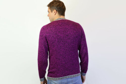 Alpaka Pullover Inkamuster violett