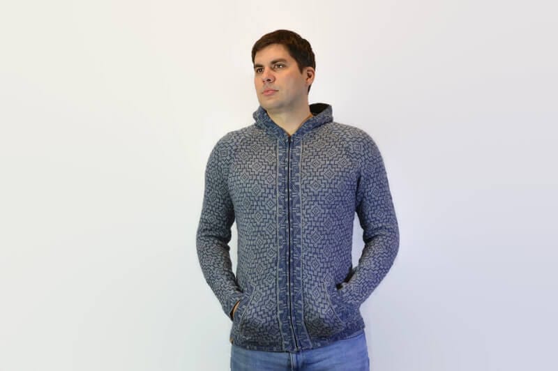Alpaka Strickjacke Andenkreuz grau Variante 3 Alpaka Strickjacke Andenkreuz grau Variante 3