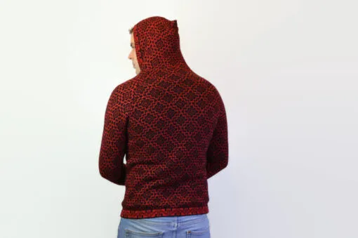 Alpaka Strickjacke Andenkreuz rot Variante 3