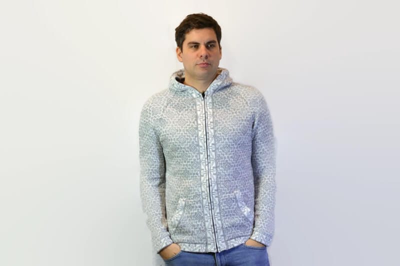 Alpaka Strickjacke Andenkreuz weiß Variante 4 Alpaka Strickjacke Andenkreuz weiß Variante 4