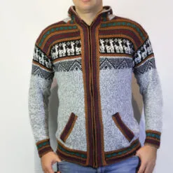 Cóndor Pasa ❤️ | Alpaka-Bekleidung aus Peru & Alpaka Mode 8 Strickjacke Atahulapaza hellgrau