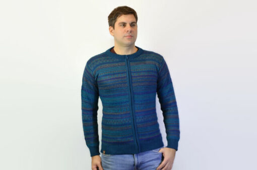 Alpaka Strickjacke Yaura blau