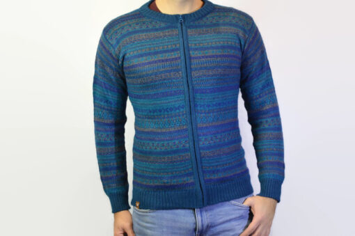 Alpaka Strickjacke Yaura blau