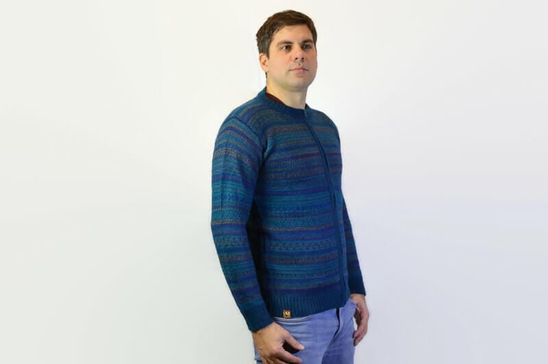 Alpaka Strickjacke Yaura blau Alpaka Strickjacke Yaura blau