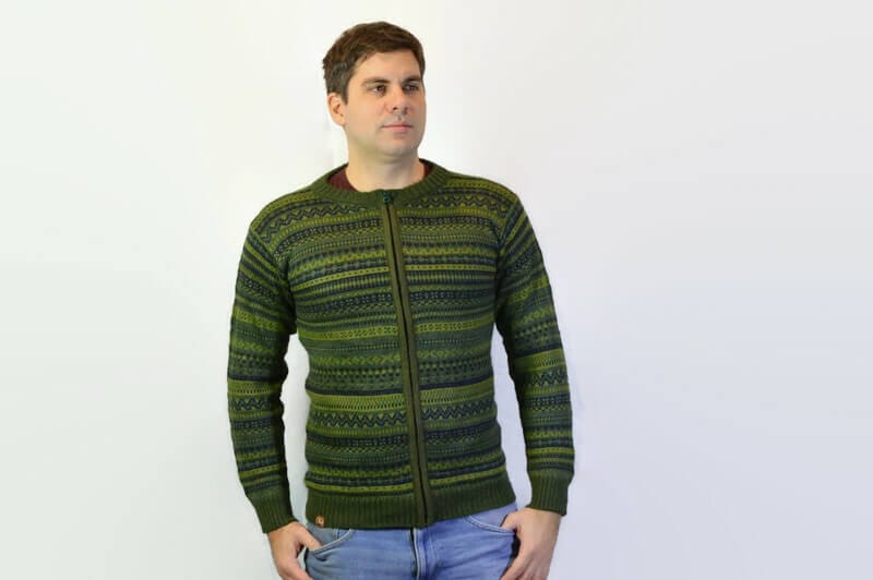 Alpaka Strickjacke Yaura grün Alpaka Strickjacke Yaura grün