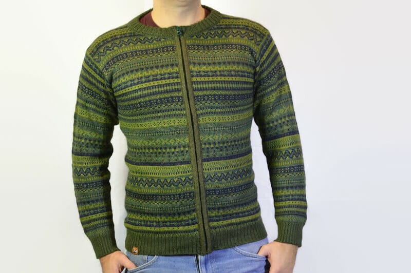 Alpaka Strickjacke Yaura grün Alpaka Strickjacke Yaura grün