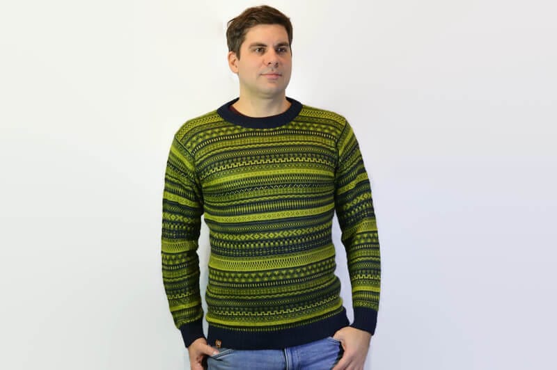 Peruanischer Wollpullover grün