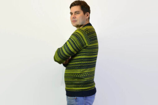 Peruanischer Wollpullover grün