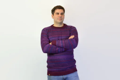 Peruanischer Wollpullover violett