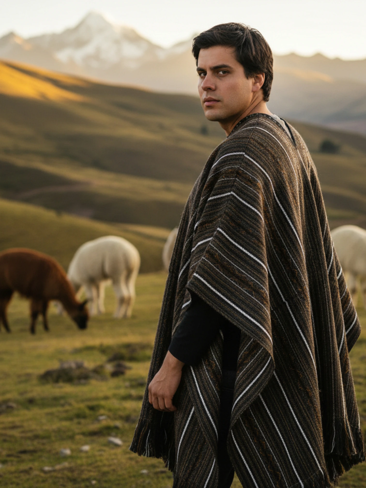 Alpaka Poncho Herren | Condor Pasa