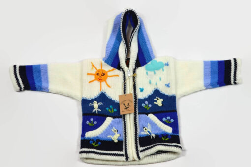 Kinderstrickjacke Schneemann Gr. 74-80 Variante 2