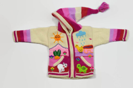 Kinderstrickjacke Schneemann Gr. 74-80 Variante 3