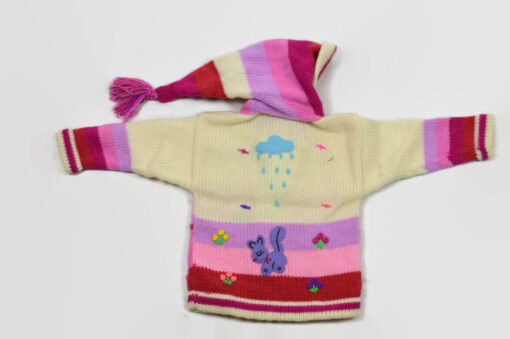 Kinderstrickjacke Schneemann Gr. 74-80 Variante 3