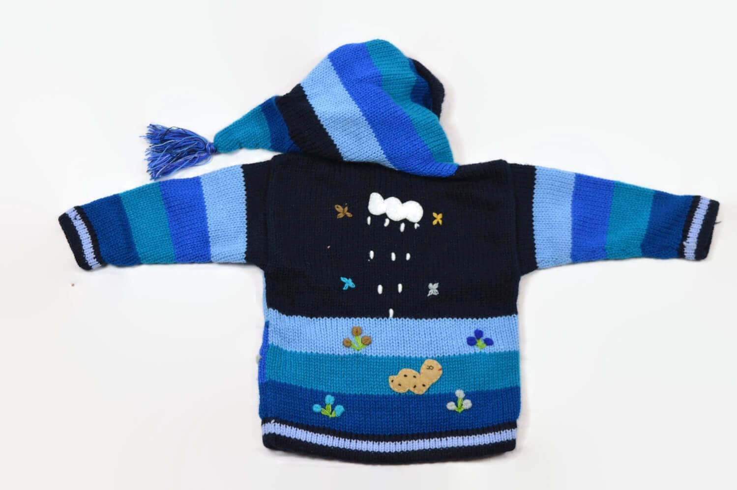 Kinderstrickjacke Blaue Eiswelt Gr. 74-80 Variante 1 Kinderstrickjacke Blaue Eiswelt Gr. 74-80 Variante 1