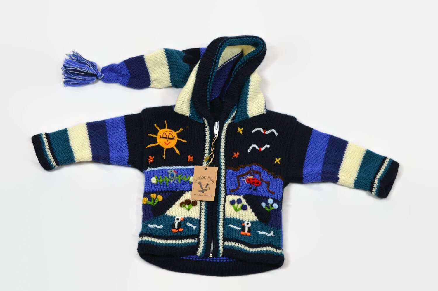 Kinderstrickjacke Blaue Eiswelt Gr. 74-80 Variante 5 Kinderstrickjacke Blaue Eiswelt Gr. 74-80 Variante 5