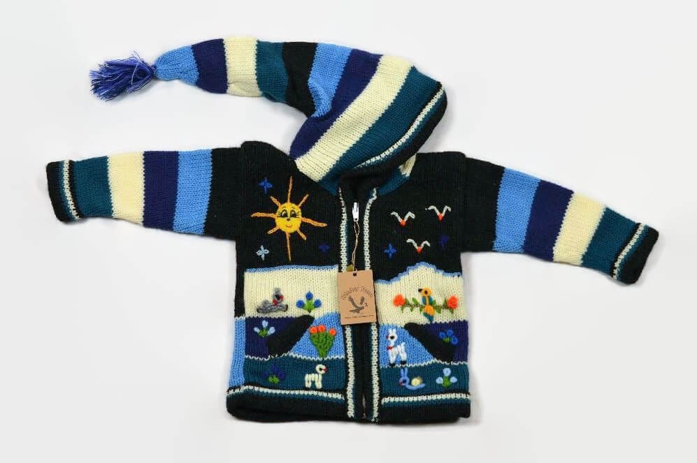 Kinderstrickjacke Blaue Eiswelt Gr. 74-80 Variante 6 Kinderstrickjacke Blaue Eiswelt Gr. 74-80 Variante 6
