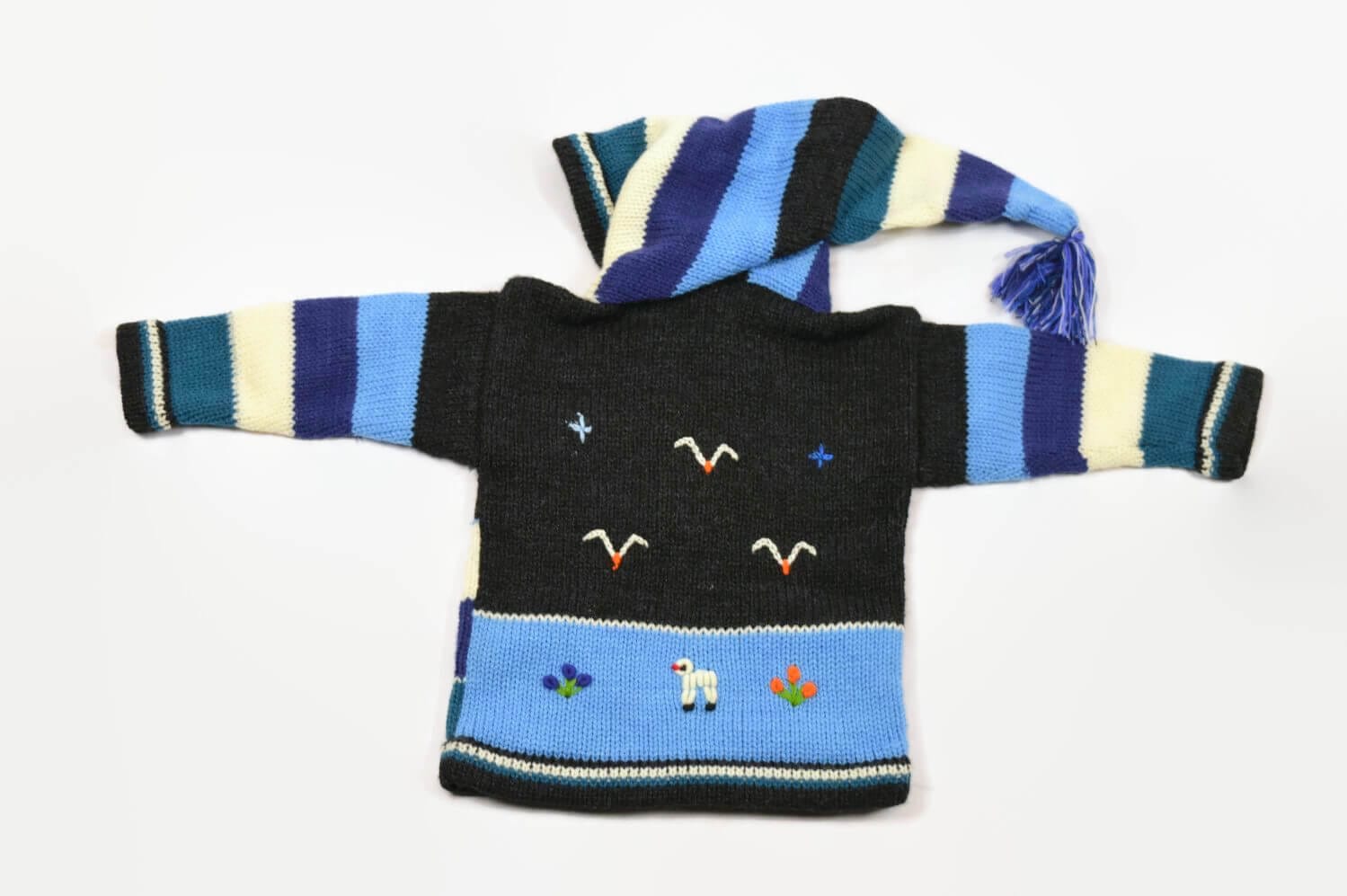 Kinderstrickjacke Blaue Eiswelt Gr. 74-80 Variante 6 Kinderstrickjacke Blaue Eiswelt Gr. 74-80 Variante 6