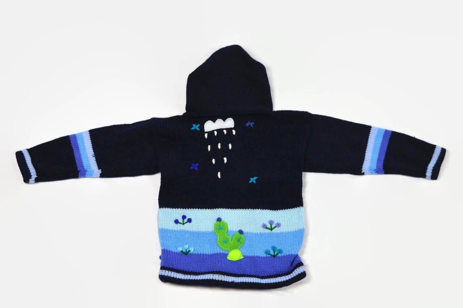 Kinderstrickjacke Blaue Eiswelt Gr. 86-92 Variante 1 Kinderstrickjacke Blaue Eiswelt Gr. 86-92 Variante 1