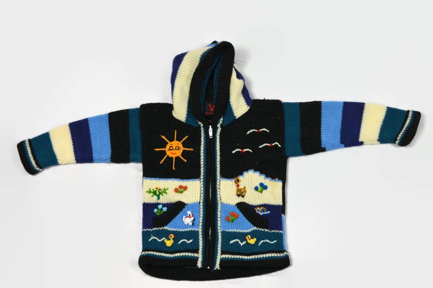 Kinderstrickjacke Blaue Eiswelt Gr. 98-104 Variante 1 Kinderstrickjacke Blaue Eiswelt Gr. 98-104 Variante 1