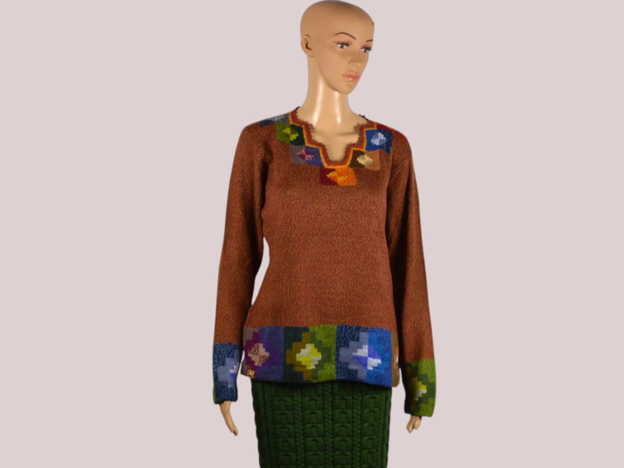 Alpaka Pullover für Damen Collos braun M Alpaka Pullover für Damen Collos braun M