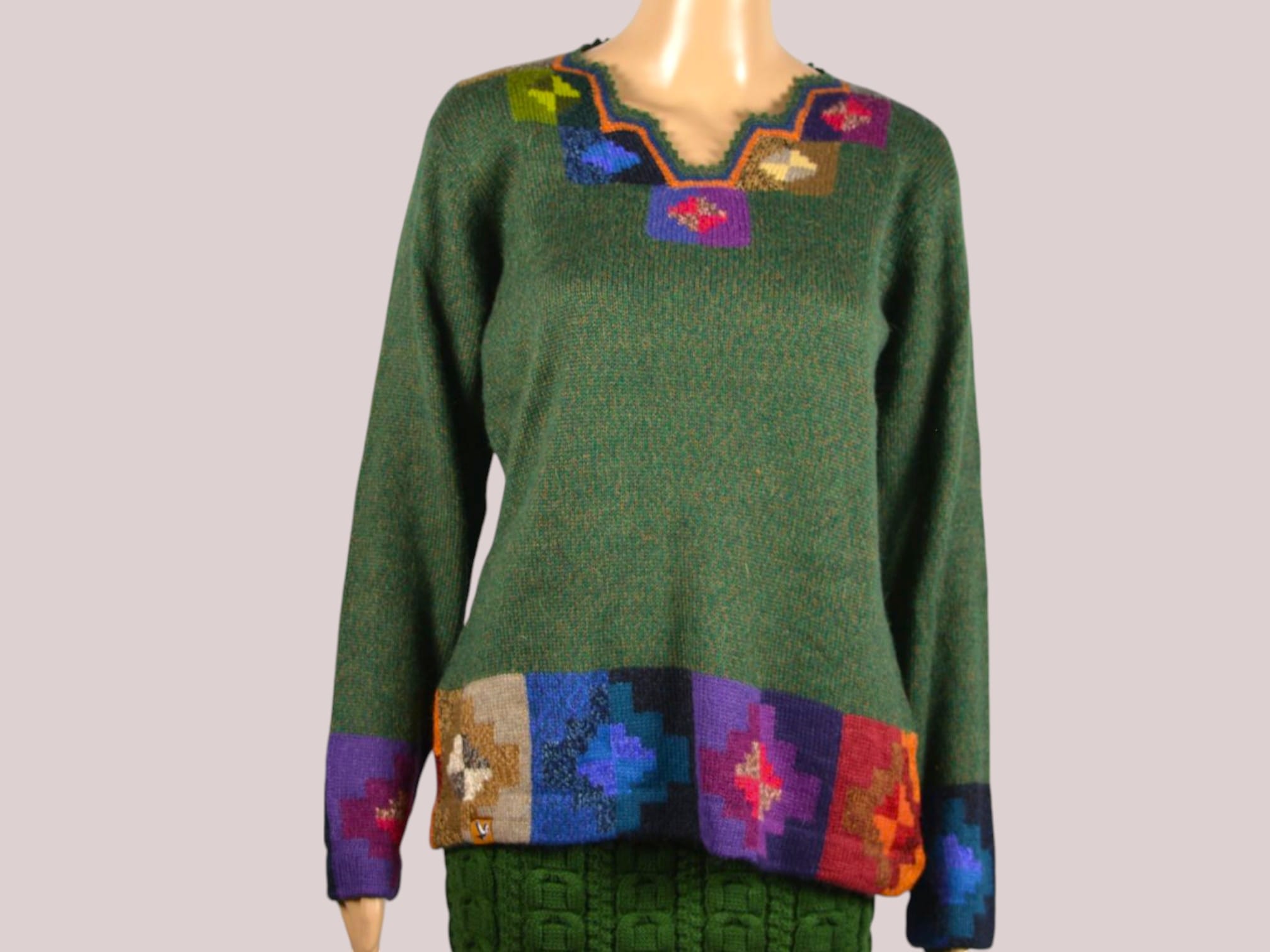 Alpaka Pullover für Damen Collos grün M Alpaka Pullover für Damen Collos grün M