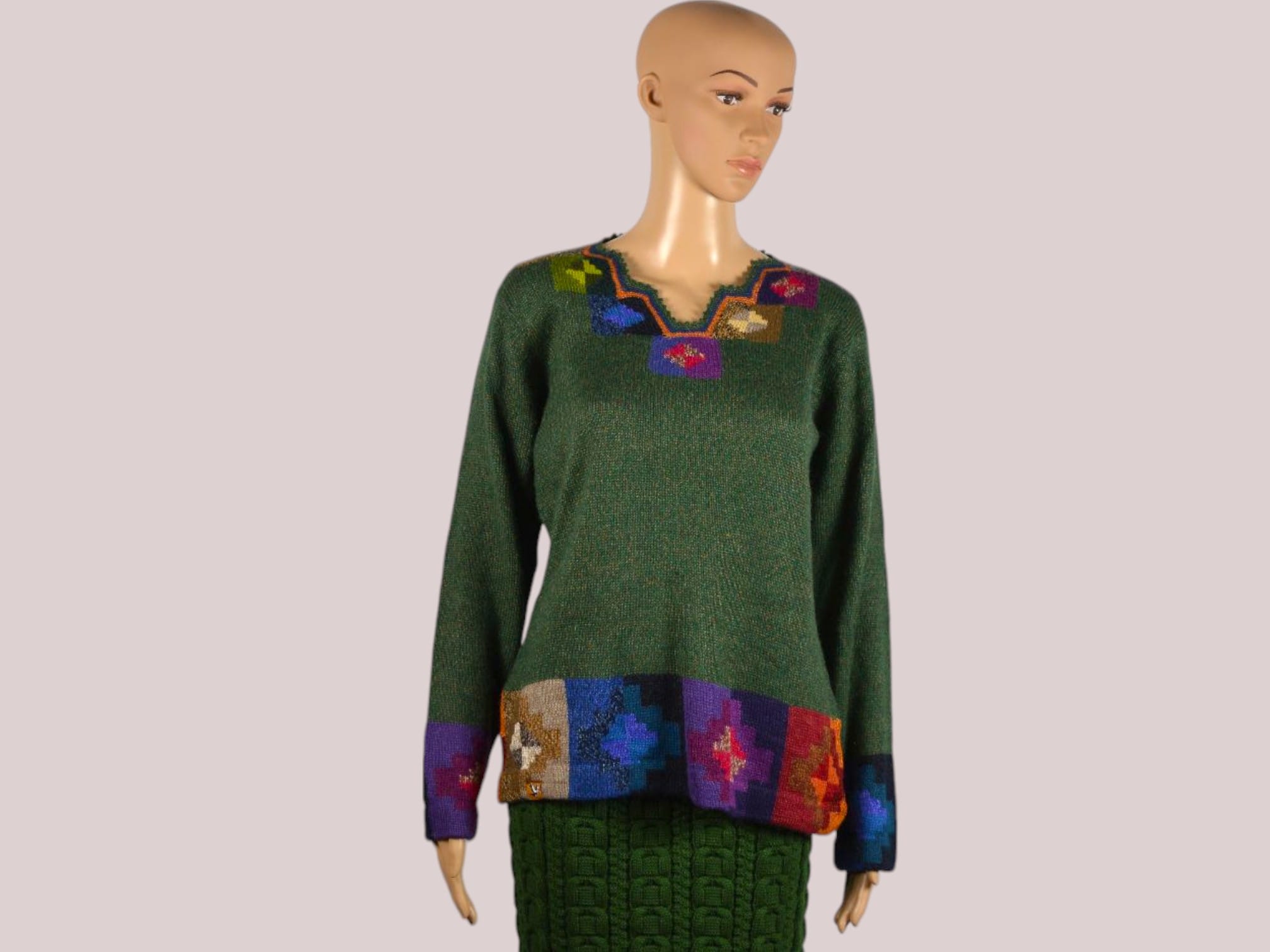 Alpaka Pullover für Damen Collos grün M Alpaka Pullover für Damen Collos grün M