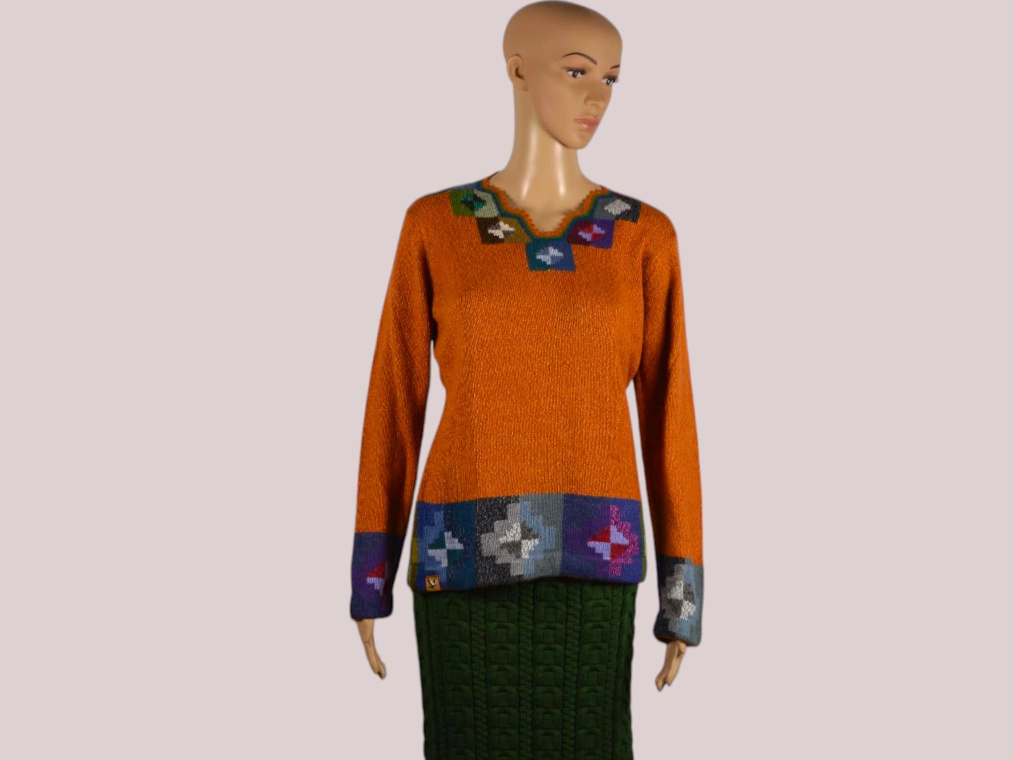 Alpaka Pullover für Damen Collos orange M Alpaka Pullover für Damen Collos orange M